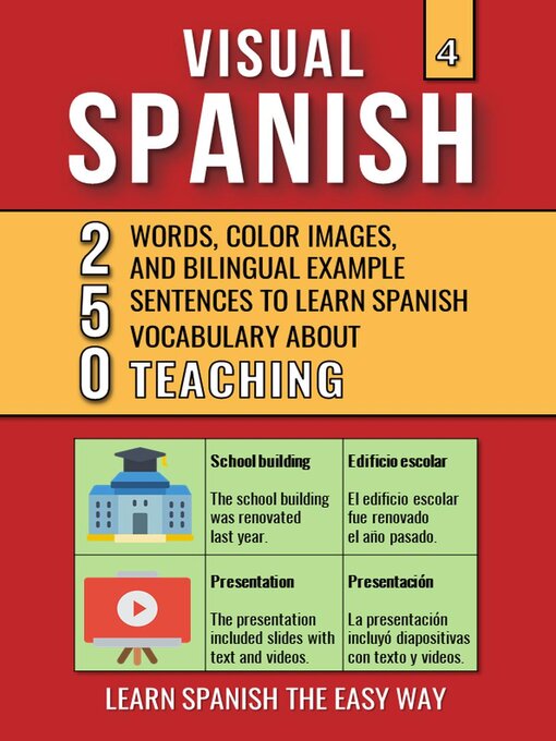 Title details for Visual Spanish 4--Teaching--250 Words, Images, and Examples Sentences to Learn Spanish Vocabulary by Mike Lang - Available